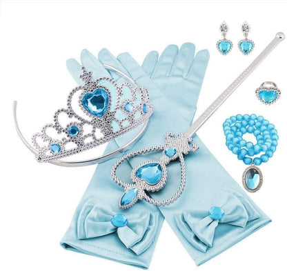 Vicloon Princess Dress-Up Set with Elsa Crown, Wand, Gloves