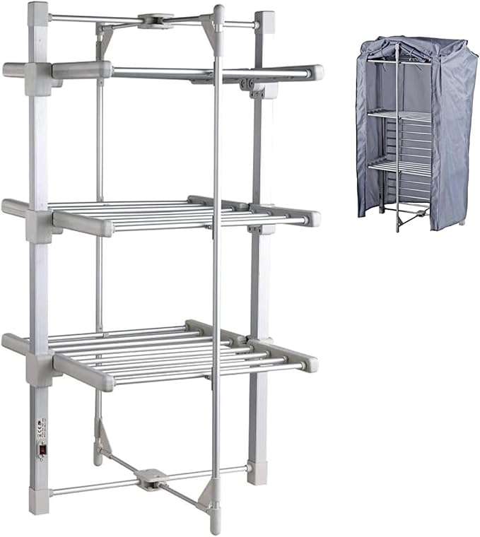 Novostyl Heated Deluxe 3‑Tier Tower Airer with Energy‑Saving Cover