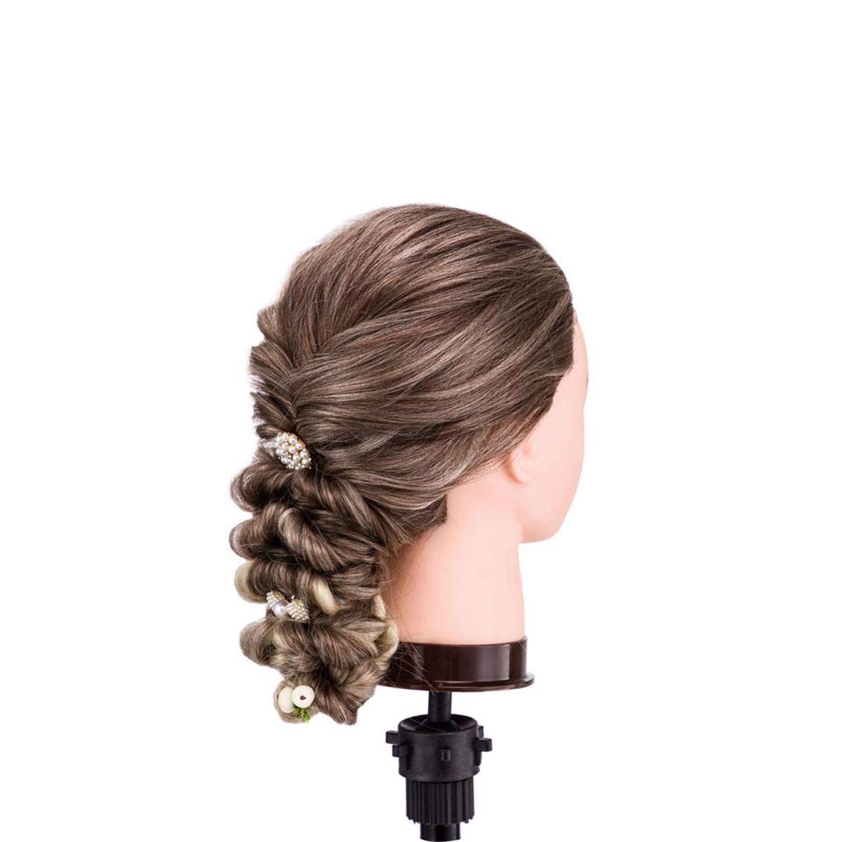 DanseeMeibr 26-28 Inch High Temp Fiber Hair Mannequin Styling Practice Head