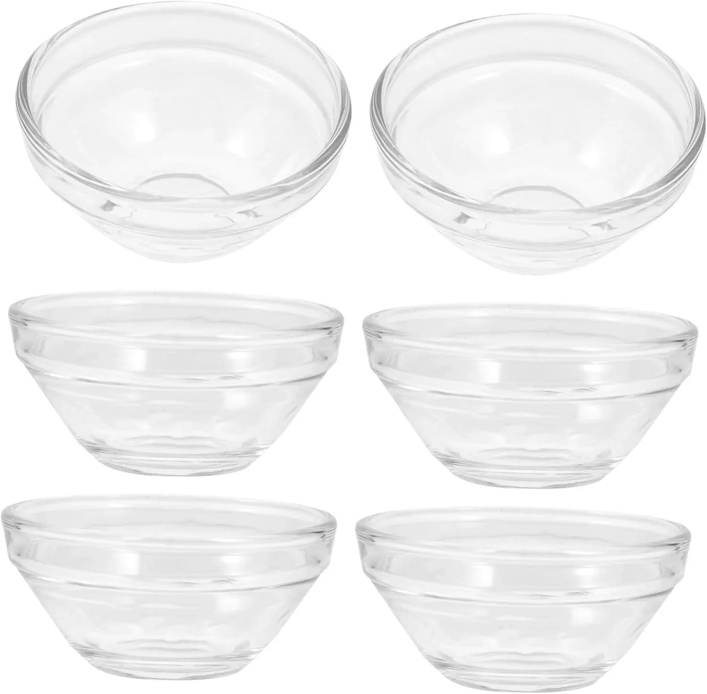 6pcs Stackable Passover Glass Bowls for Dessert and Food Prep - Gomix Brands Outlet