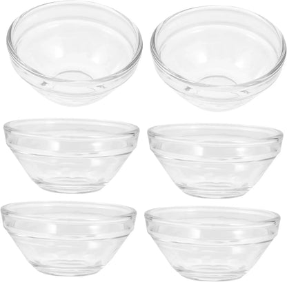 6pcs Stackable Passover Glass Bowls for Dessert and Food Prep - Gomix Brands Outlet