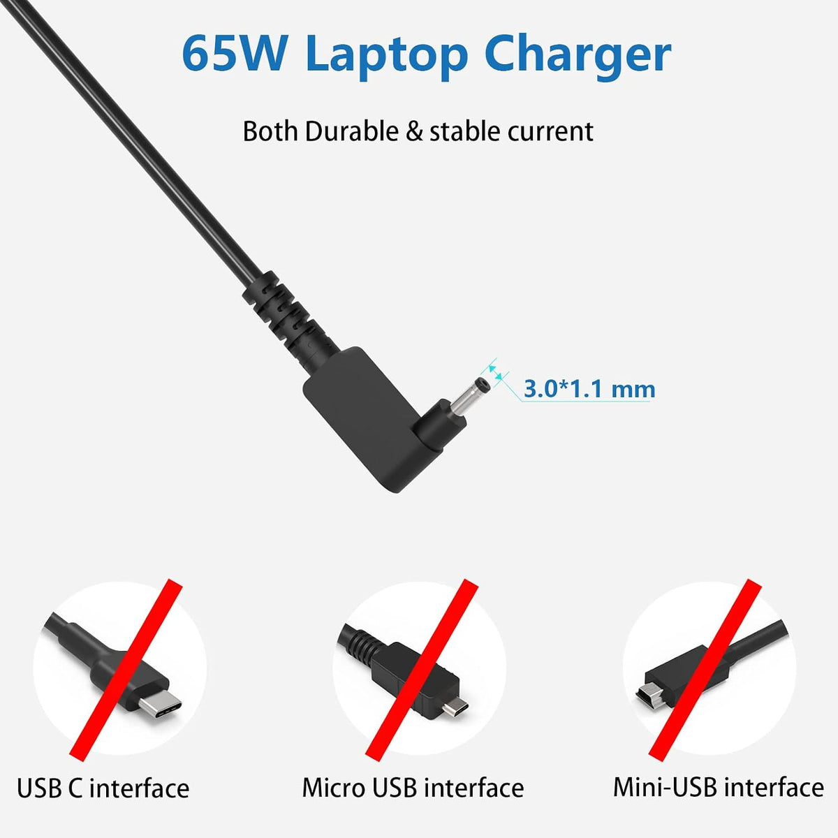 65W 19V 3.42A Replacement Laptop Charger for Acer BRJ65190342