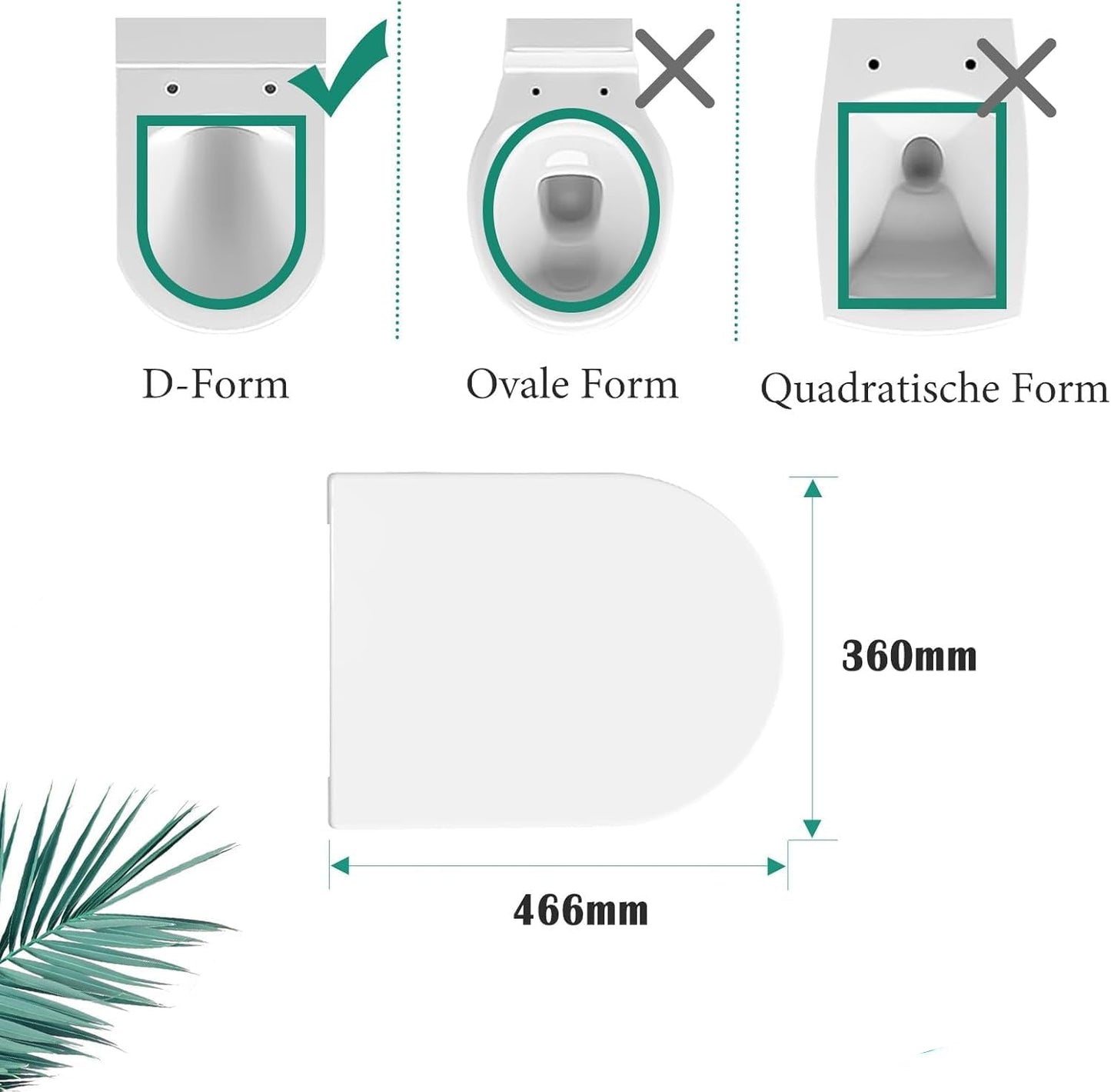 storemic Soft‑Close D‑Shape Toilet Seat with Noise‑Reduction and Anti‑Slip