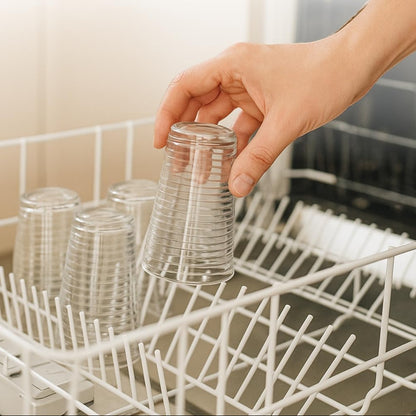 Alpina 6-Piece White Water Glass Set – 220ml Shatter-Resistant Glasses