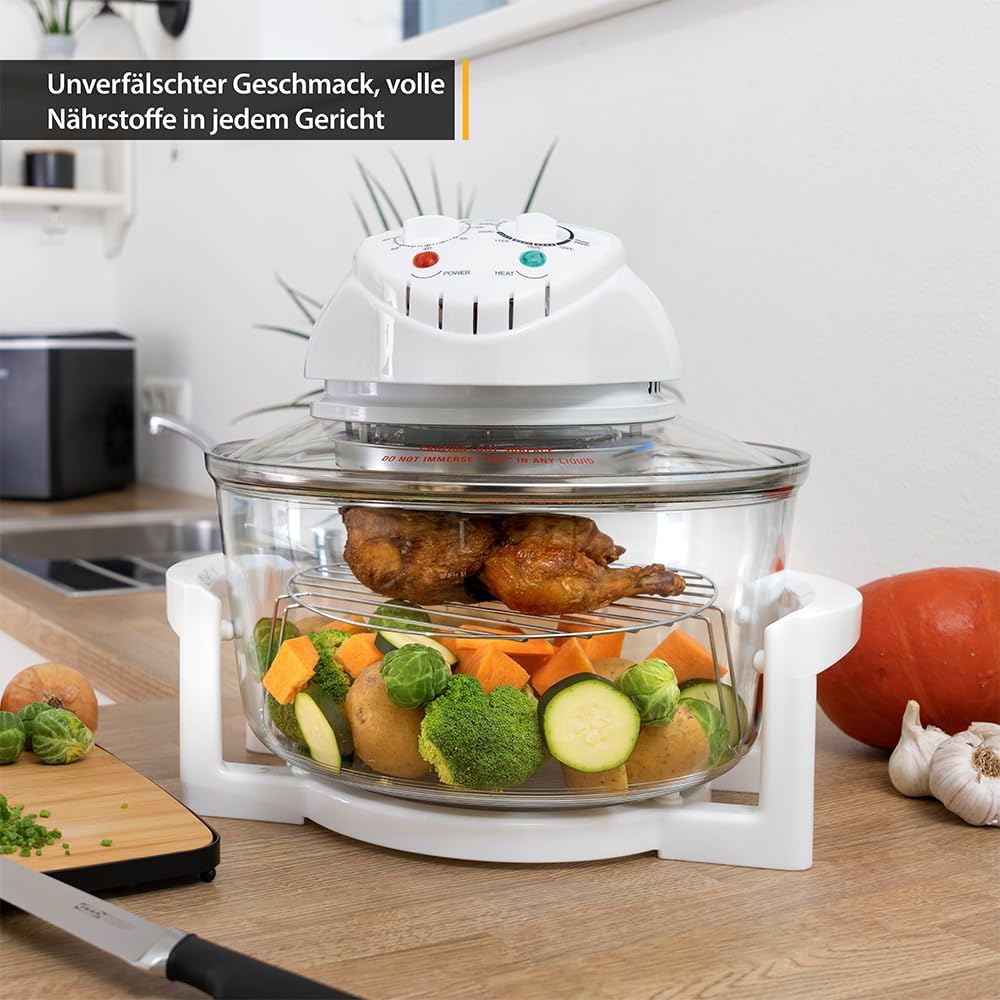 Large 17L TZS First Austria Halogen Oven with Extender Ring