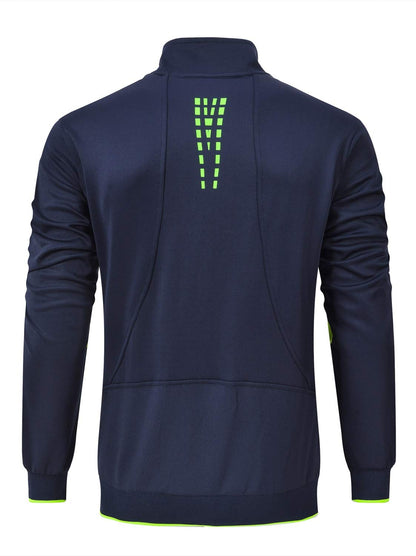 Rdruko Men's Lightweight Athletic Full Zip Track Jacket Blue Green