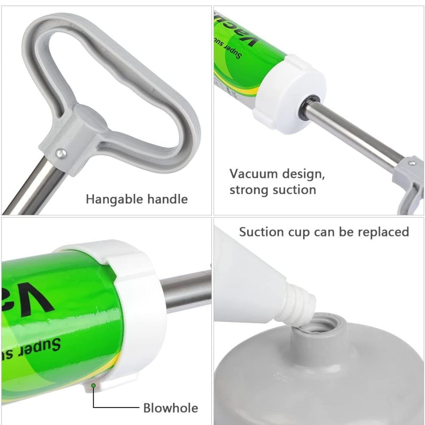 Oui Mama High-Pressure Toilet Plunger with Heavy-Duty Drain Blaster