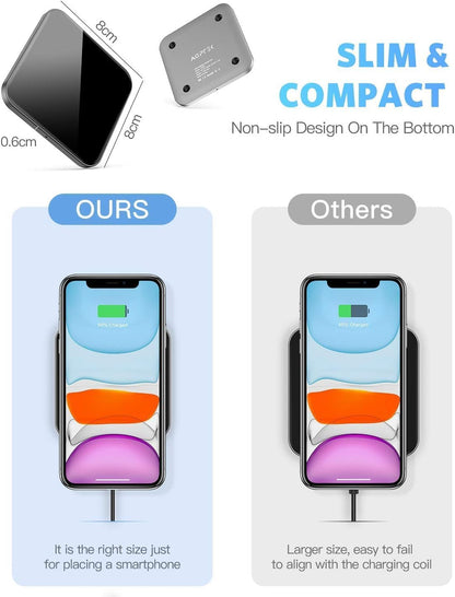 AGPTEK 15W Qi-Certified Wireless Charger for iPhone and Samsung