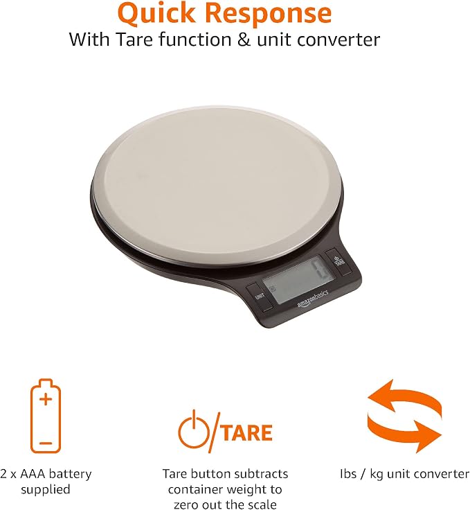 Amazon Basics EK3211 Digital Kitchen Scale LCD Stainless