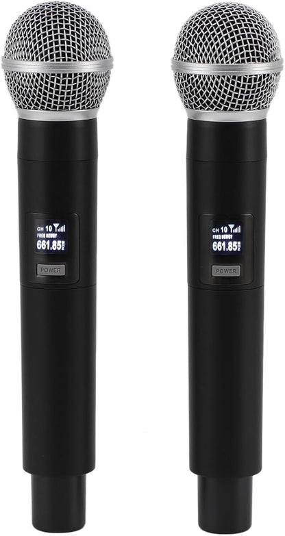 Professional UHF Wireless Handheld Microphone System with Rechargeable Receiver