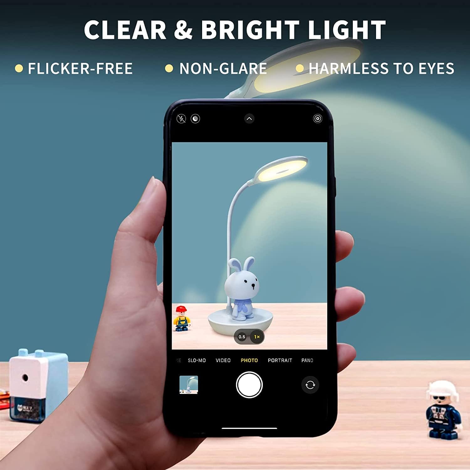 FemKey LED Desk Lamp for Children Cartoon Silicone Eye Protection Rechargeable USB Dimmable Touch Sensor