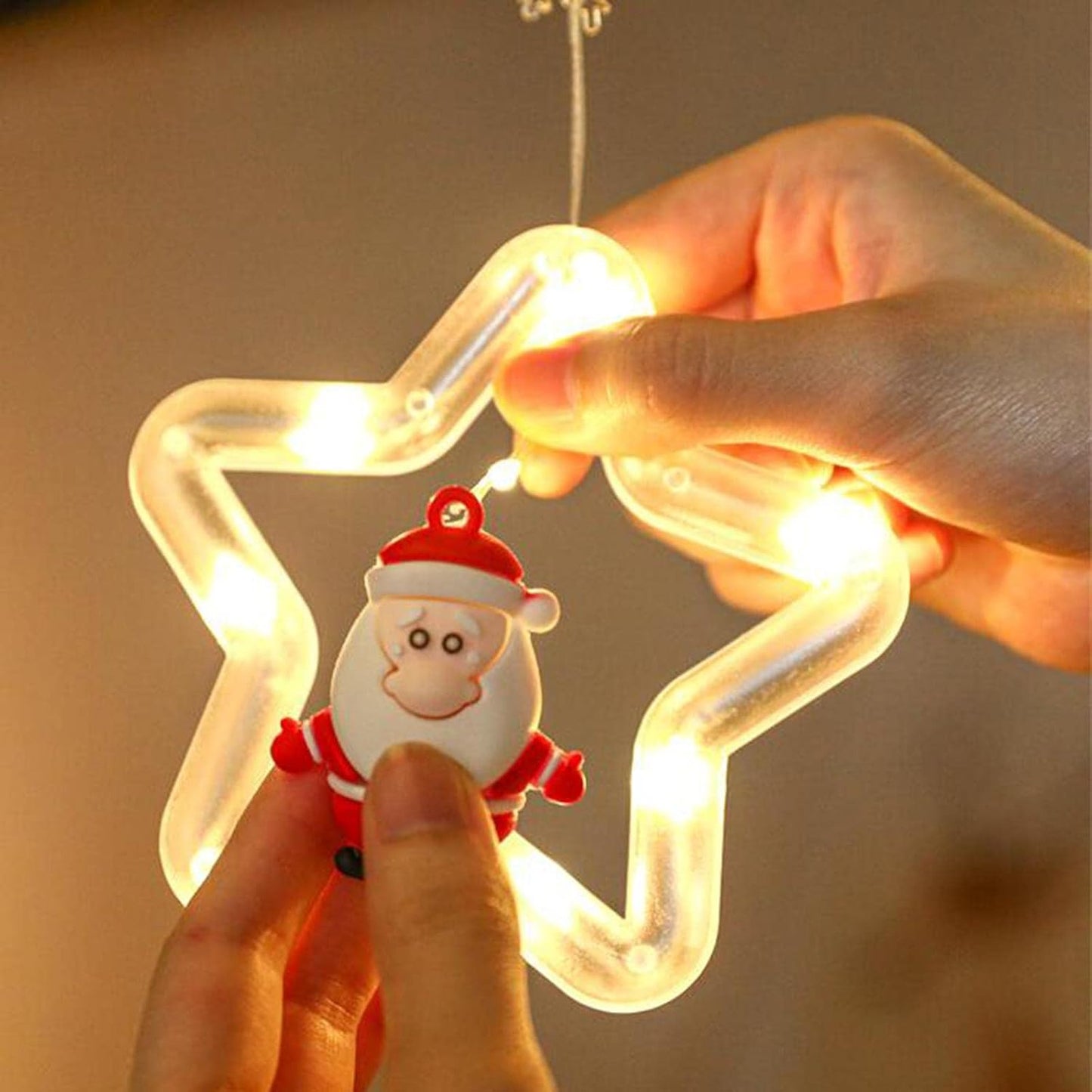 CALANDIS Christmas String Lights 10 LED Acrylic Pendants 3 m Warm White