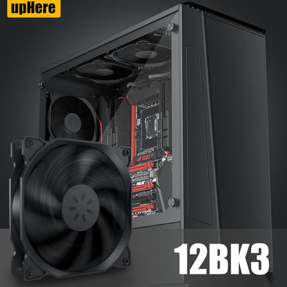 upHere 3‑Pack 120mm Temperature‑Controlled High‑Performance Quiet PC Fan