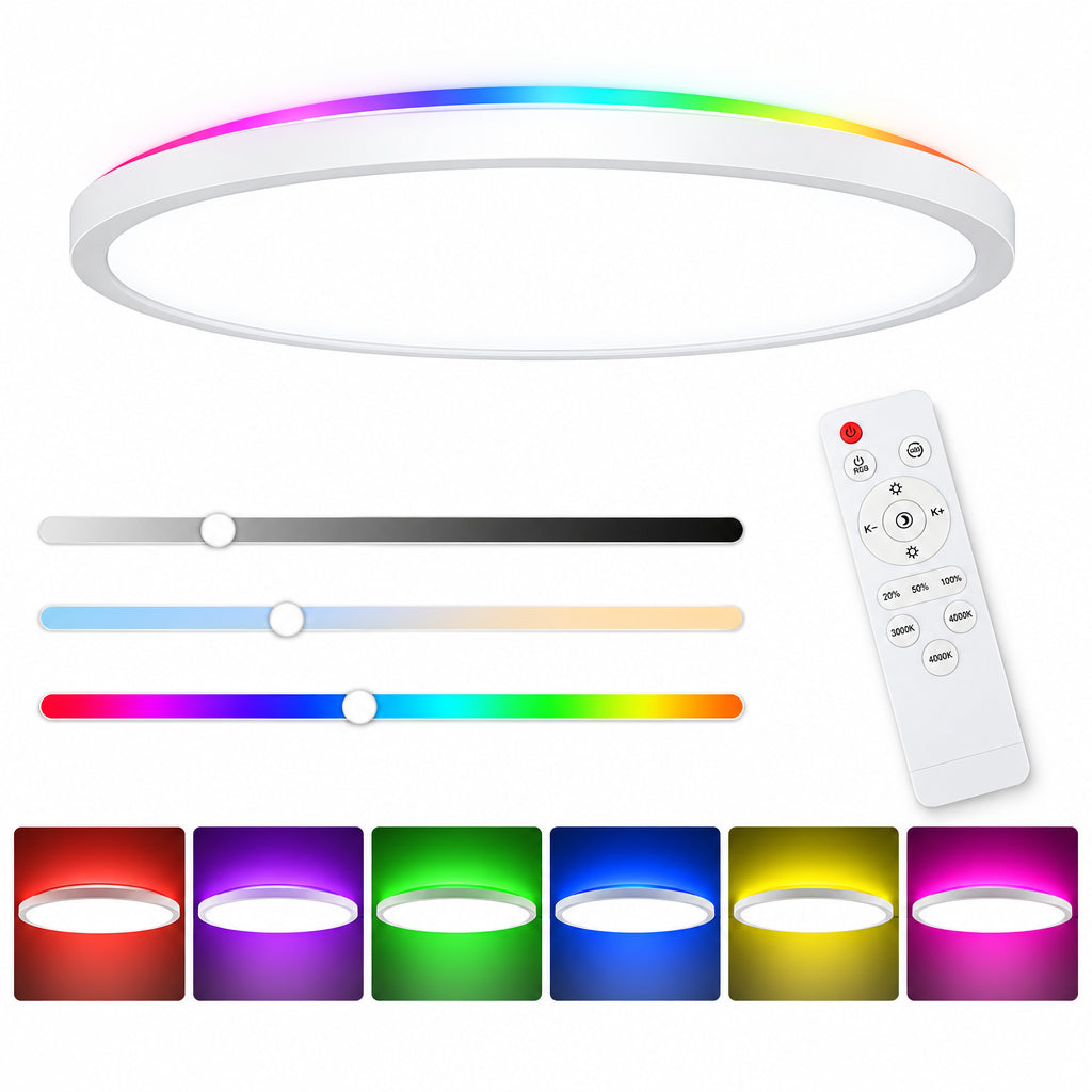 CheDux EVS-CMT-M-24W RGB Dimmable Flush Mount Ceiling Light 30.5cm 24W