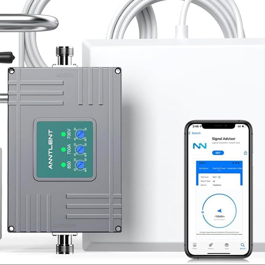 ANNTLENT Cell Phone Signal Booster – 5G/4G LTE Up to 4,500 sq ft – Compatible with Verizon, AT&T, T‑Mobile