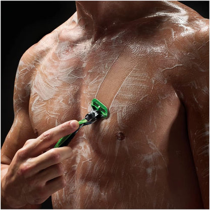 Gillette Men's Body Razor with Triple Blade, Wet Shave, Green