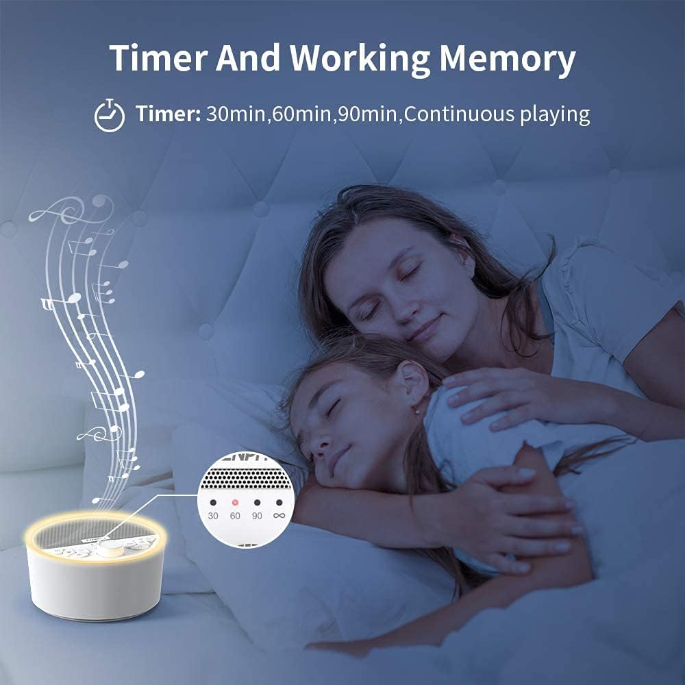 RENPHO Rechargeable White Noise Machine with 8 Night Lights