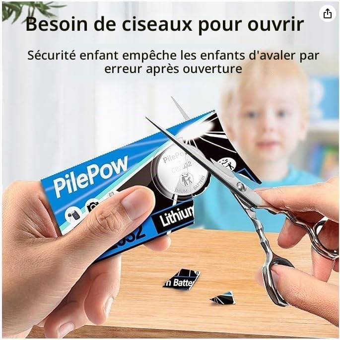 PilePow CR2032 Button Cell 3V Lithium 24-Pack for Watches Remotes Key Fobs Small Electronics