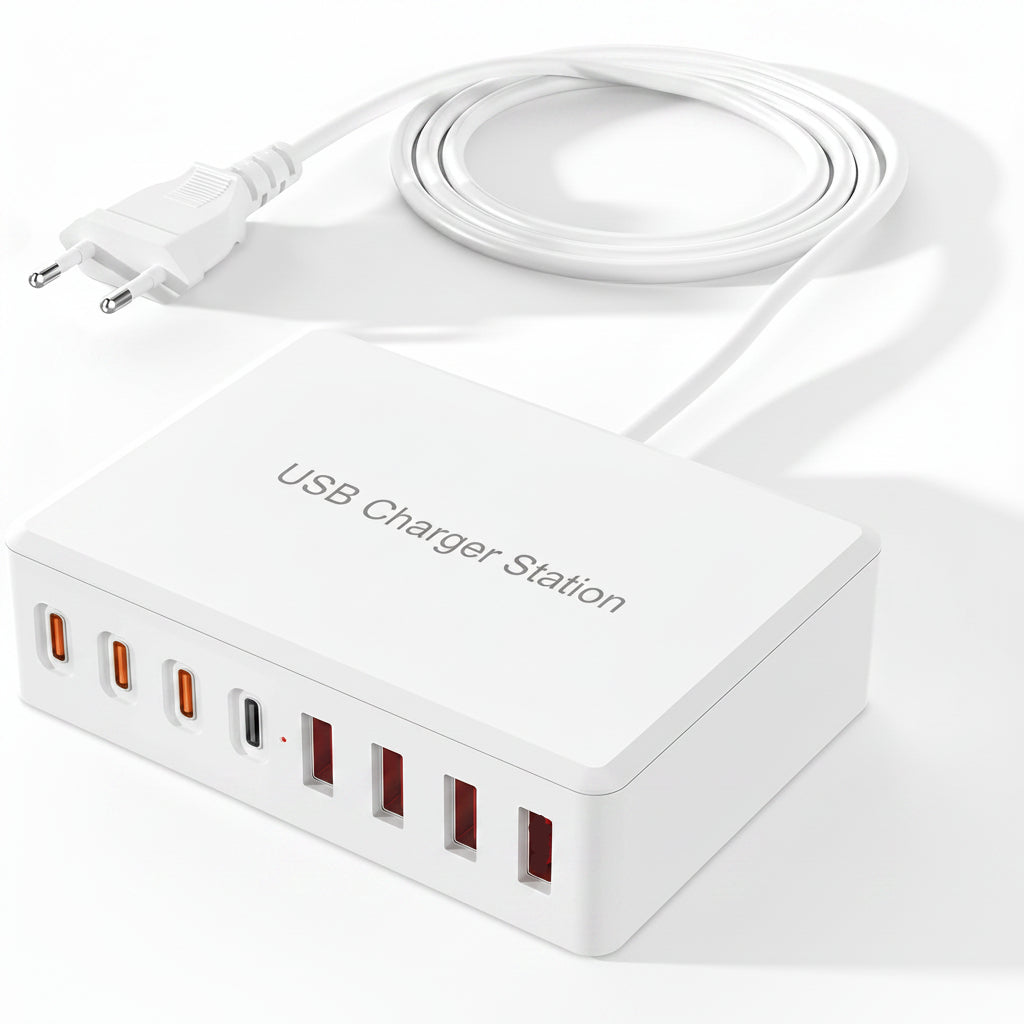 RENGOGA 100W 8-Port USB C Charger Station 4 USB-C 4 USB-A PD3.0 White
