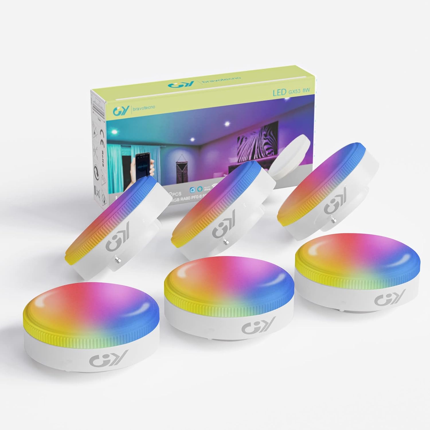 GY Alexa Smart GX53 Wi‑Fi LED Lamp 16M Colors