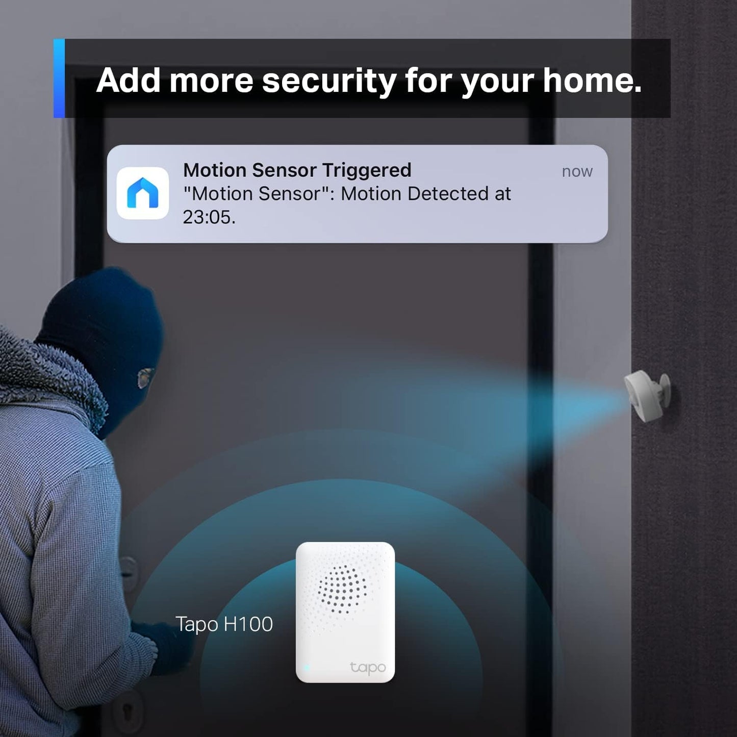 TP-Link Tapo T100 White Motion Sensor – Battery-Powered Smart Detector
