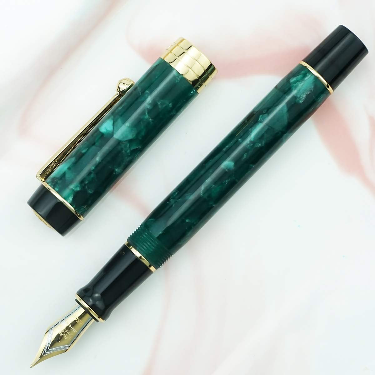 Jinhao 100 Fountain Pen Celluloid Classic, #6 Nib with Converter