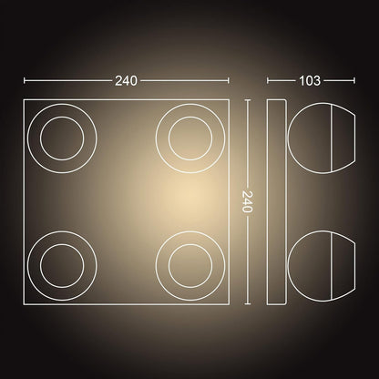 Philips Hue 4-Spot White Ambiance Smart LED Kit, Dimmable, App Control