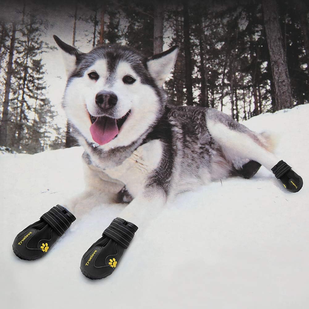 MOKCCI Truelove Waterproof Dog Boots Reflective Straps for All Dogs