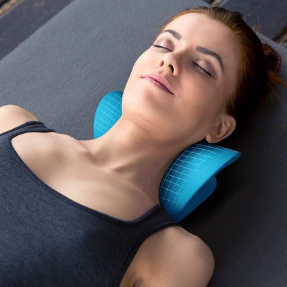 RESTCLOUD Blue Neck and Shoulder Relaxer Cervical Traction Pillow
