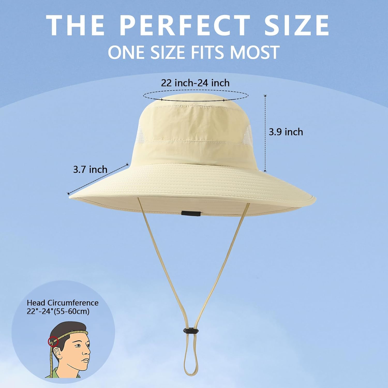 SENWAI UPF 50+ Wide Brim Quick-Dry Fishing Bucket Hat