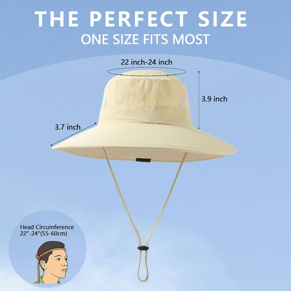 SENWAI UPF 50+ Wide Brim Quick-Dry Fishing Bucket Hat