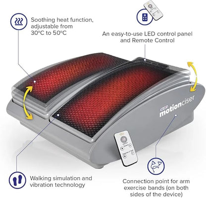 Massage device with heating function and remote control on a white background