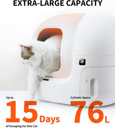 PETKIT PuraMax Smart Self-Cleaning Litter Box for Multi-Cat Homes, App Control