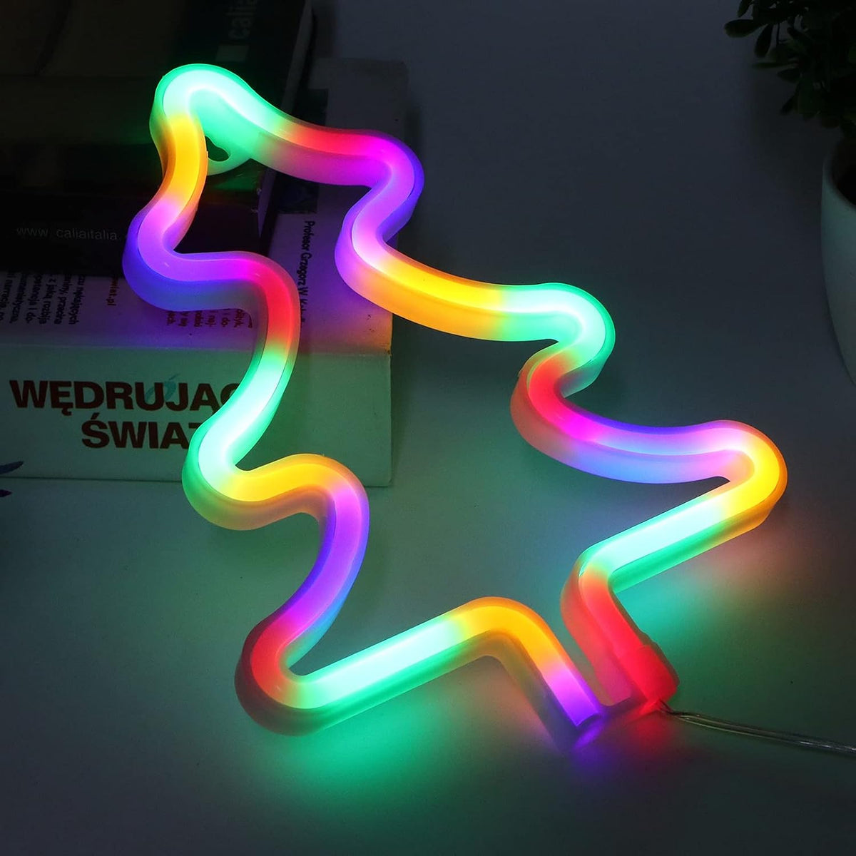LED Neon Light Colorful Christmas Tree Sign Decoration