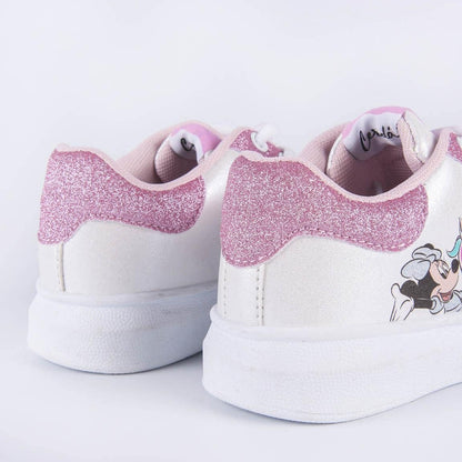 CERDÁ Minnie Mouse White Glitter Kids Trainers – Sporty EU 29