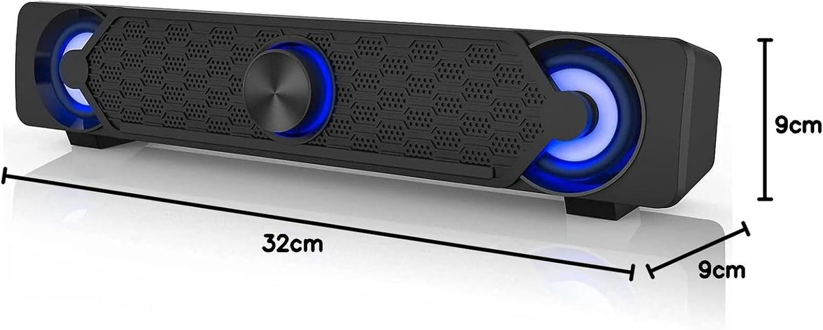 USB Powered PC Soundbar Gaming Speaker with LED Lighting