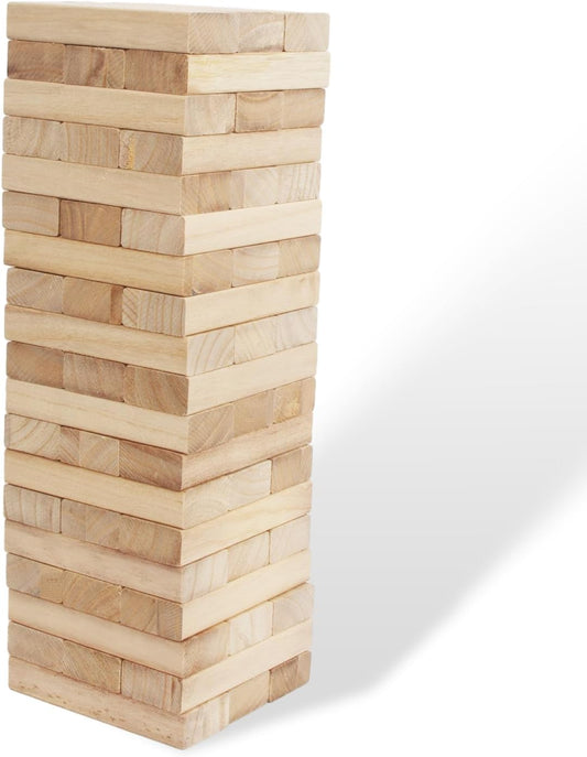 Giant Wooden Tumble Tower Game – 60 Large Timber Blocks