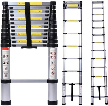 Jiahe 16.5ft Aluminum Telescoping Extension Ladder - Portable, Multi-Purpose, 330lb Capacity