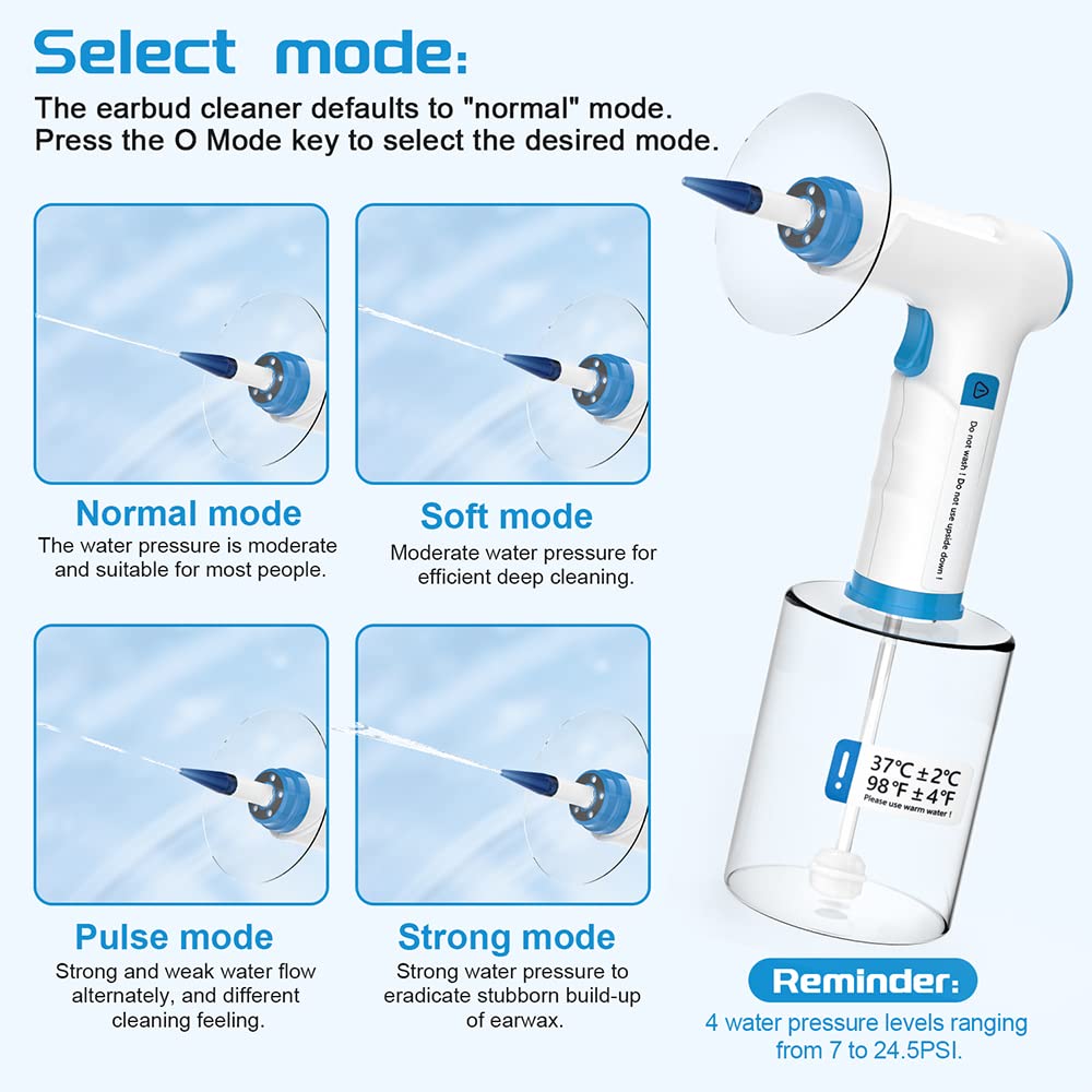 Temodu W30 Rechargeable Electric Ear Wax Removal Kit with Irrigation System and Disposable Tips