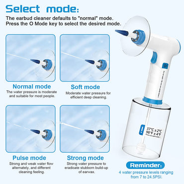 Temodu W30 Rechargeable Electric Ear Wax Removal Kit with Irrigation System and Disposable Tips