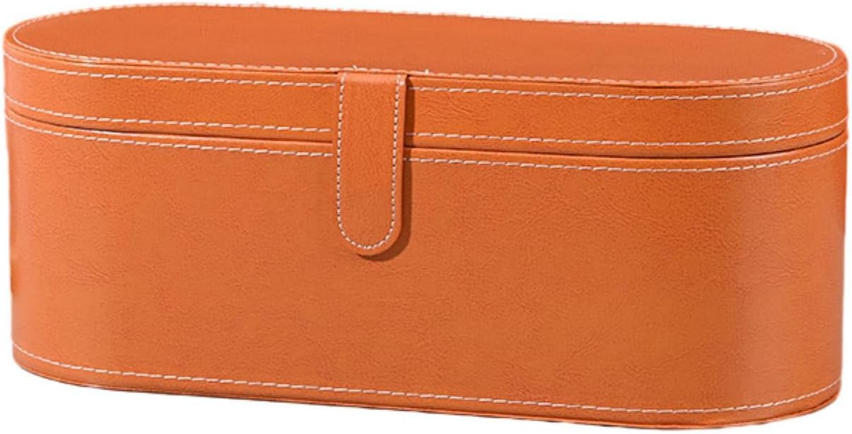 Orange PU Leather Hair Dryer Travel Storage Case – 33.5x13.5x13cm
