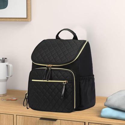 Large Capacity Water-Resistant Diaper Backpack with Stroller Buckle