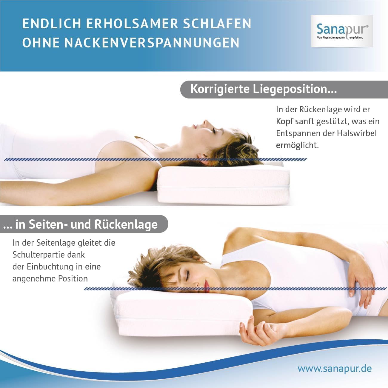 Sanapur Orthopaedic Side Sleeper Pillow with Adjustable Memory Foam
