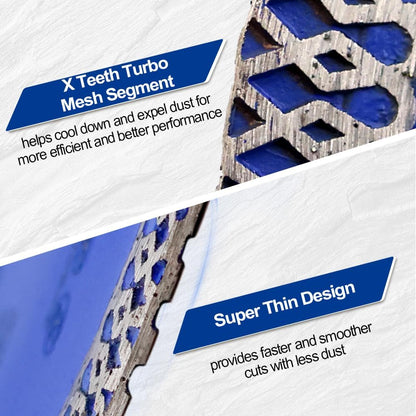 SHDIATOOL Premium 8-Inch Diamond Turbo Mesh X-Rim Ceramic Tile Cutting Blade