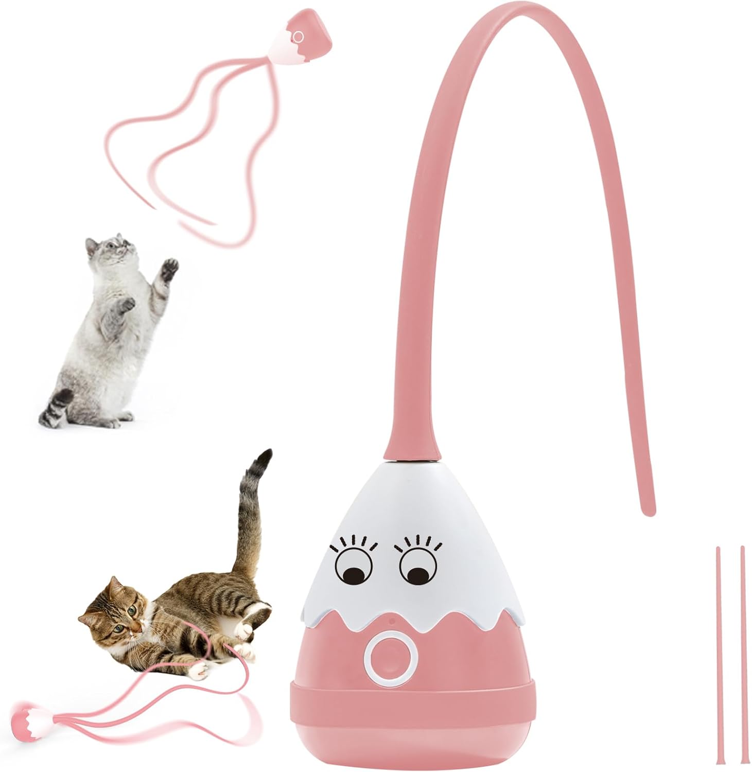 Petcronies 2-in-1 Automatic Electric Moving Cat Toy USB Rechargeable Pink