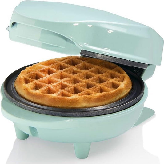 Bestron Mint Mini Waffle Iron – Retro Non-Stick 550W