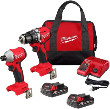 Milwaukee M18 Compact Brushless 2-Tool Combo Kit with Batteries