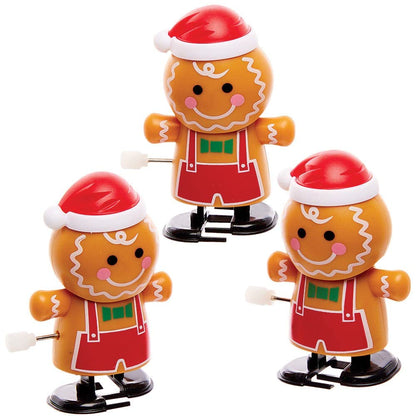 Baker Ross Wind-Up Gingerbread Men – Pack of 3 Holiday Toys