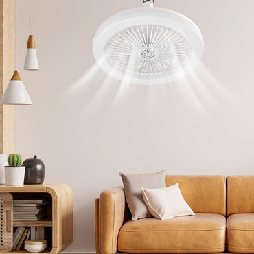 Umikk Ceiling Fan with Light Remote Control Timer 28 cm White 40 W