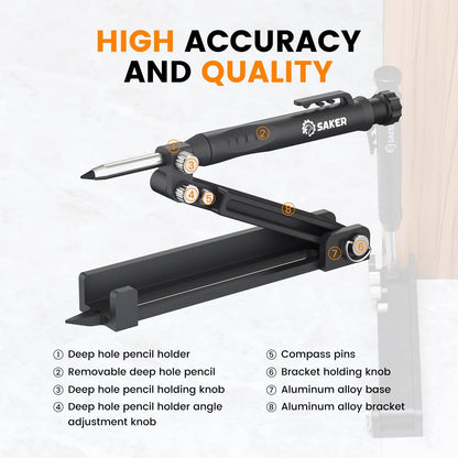 Saker Multi-function Precision Scribing Tool for Woodworking, Metalworking, Crafting Projects